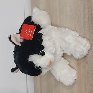 Aurora - Flopsie The Curious Kitten Cat Realistic Oreo Black White 12"